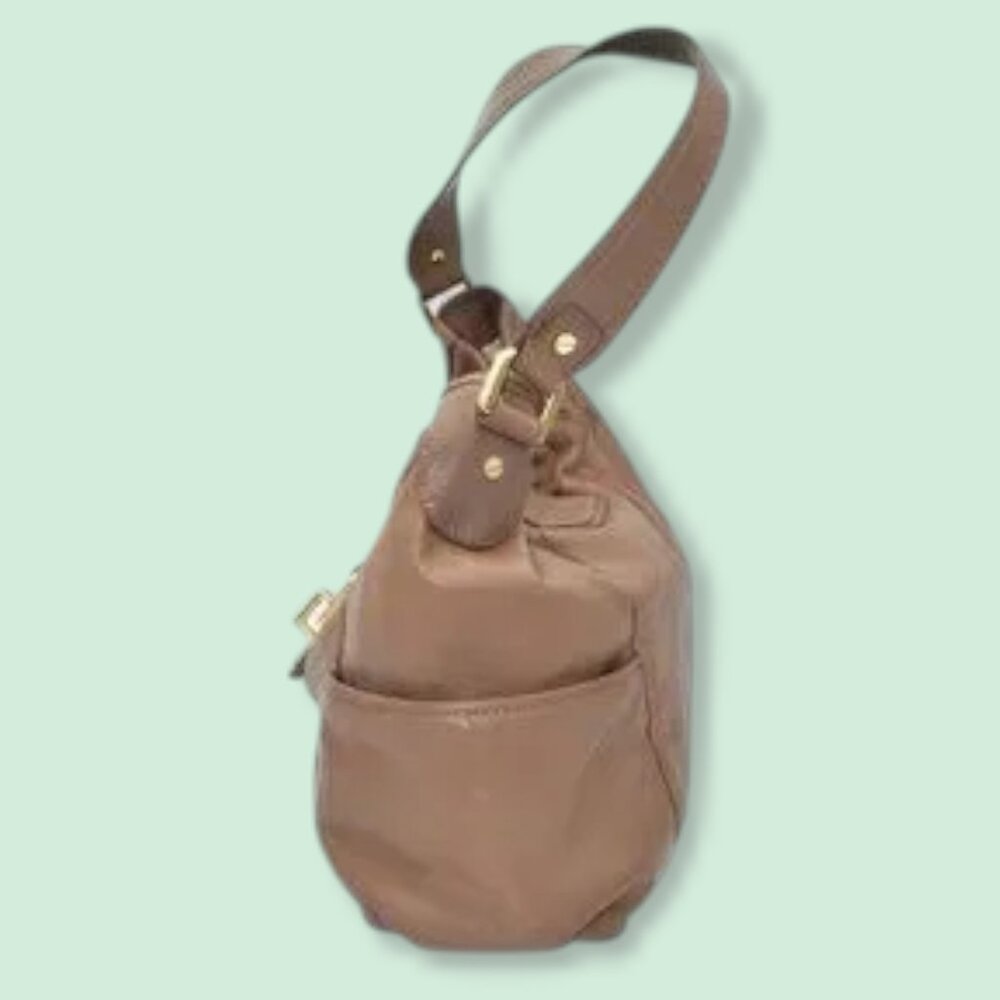 Michael Kors Leather Hobo Purse Shoulder Bag Tan - Picture 5 of 14